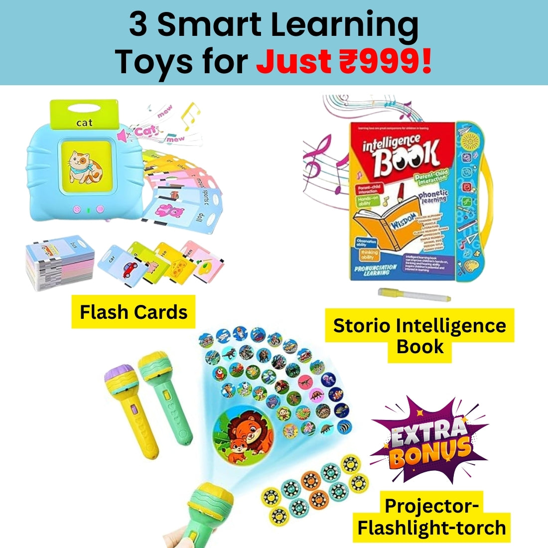 3-in-1 Early Learning Toy Kit – Build Vocabulary, Focus & Creativity (Ages 2–5)