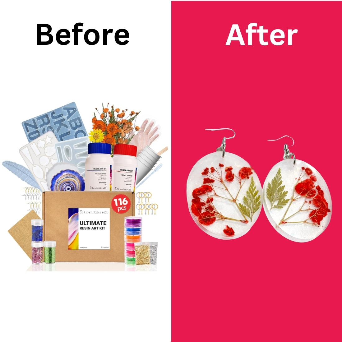 Premium Earing & Pedant Resin Art kit ( Bonus : Tutorial included )