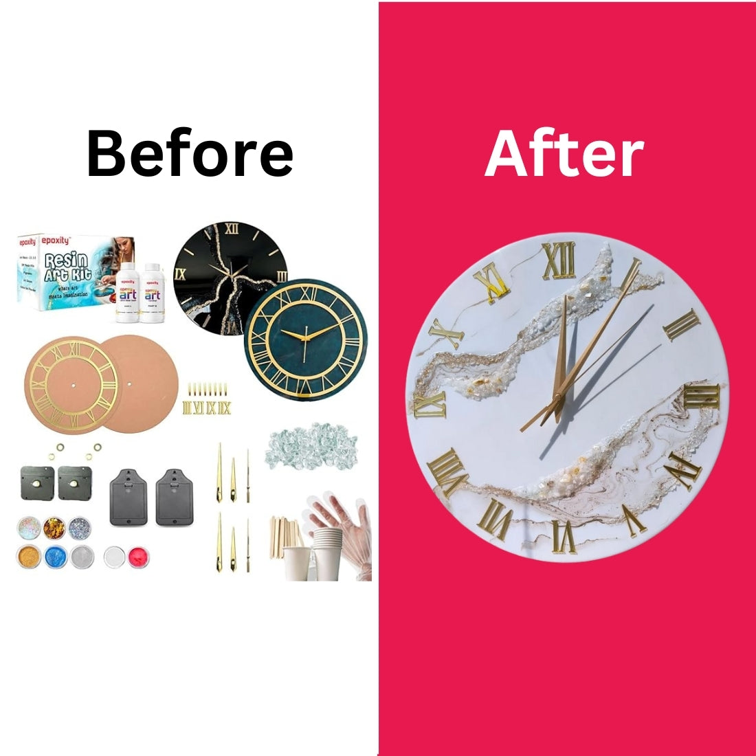 Premium Quality Clock Making Resin Art For Kids & Adults