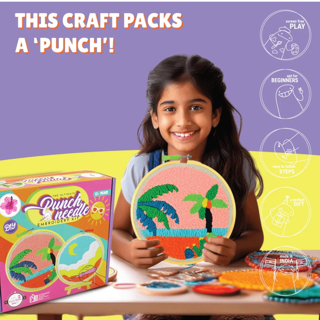 First Stitch™ – Beginner Punch Needle Kit for Kids & Teens