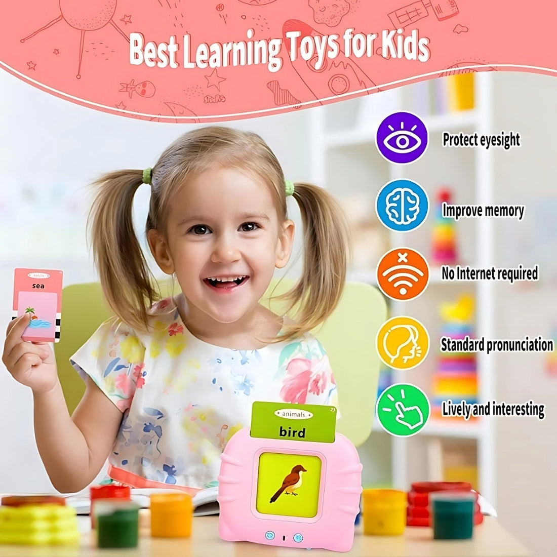 3-in-1 Early Learning Toy Kit – Build Vocabulary, Focus & Creativity (Ages 2–5)