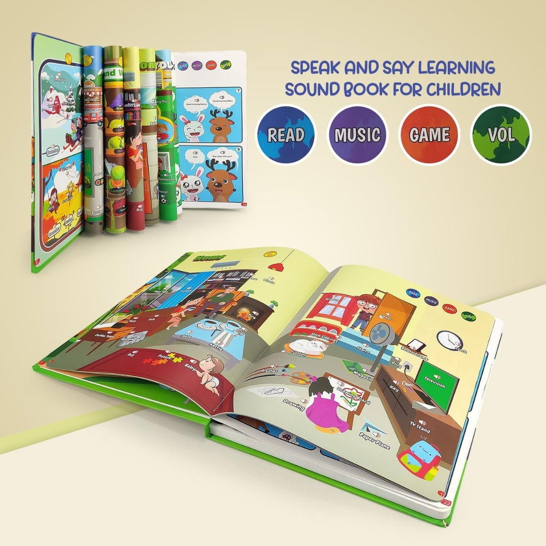 Listen, Learn & Play – Interactive English Book for Kids