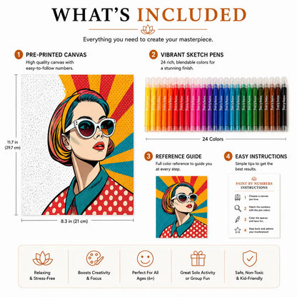 First Palette™ Glowing Girl – Family Paint by Numbers Kit
