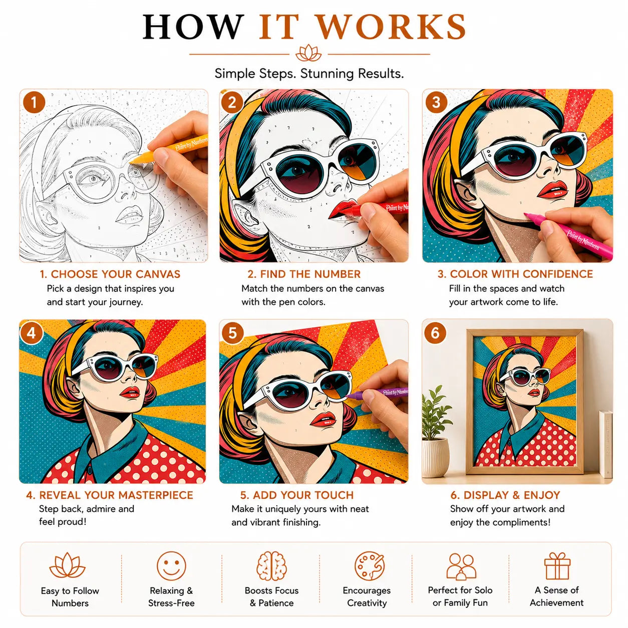 First Palette™ Glowing Girl – Family Paint by Numbers Kit