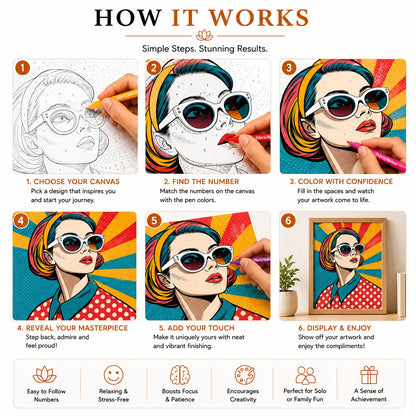 First Palette™ Glowing Girl – Family Paint by Numbers Kit