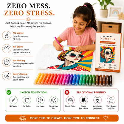 First Palette™ Glowing Girl – Family Paint by Numbers Kit