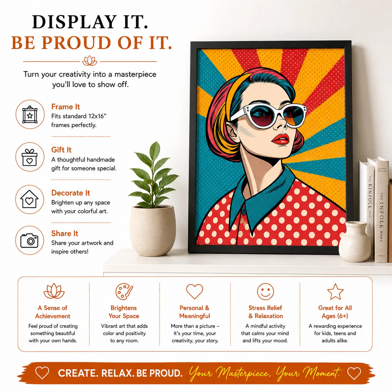 First Palette™ Glowing Girl – Family Paint by Numbers Kit