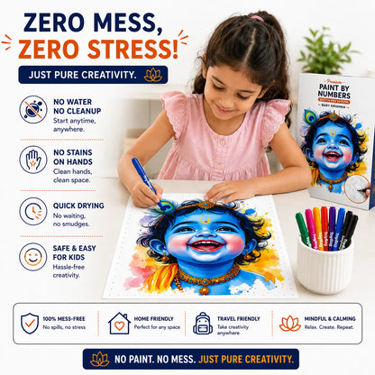 First Palette™ Baby Krishna – Family Paint by Numbers Kit