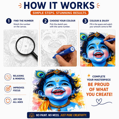 First Palette™ Baby Krishna – Family Paint by Numbers Kit