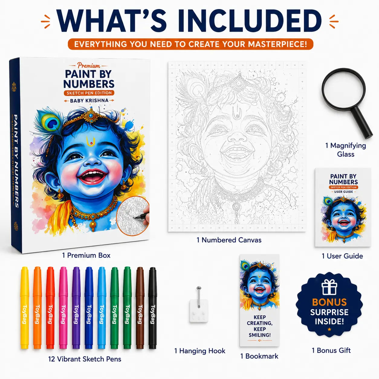 First Palette™ Baby Krishna – Family Paint by Numbers Kit