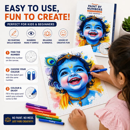 First Palette™ Baby Krishna – Family Paint by Numbers Kit