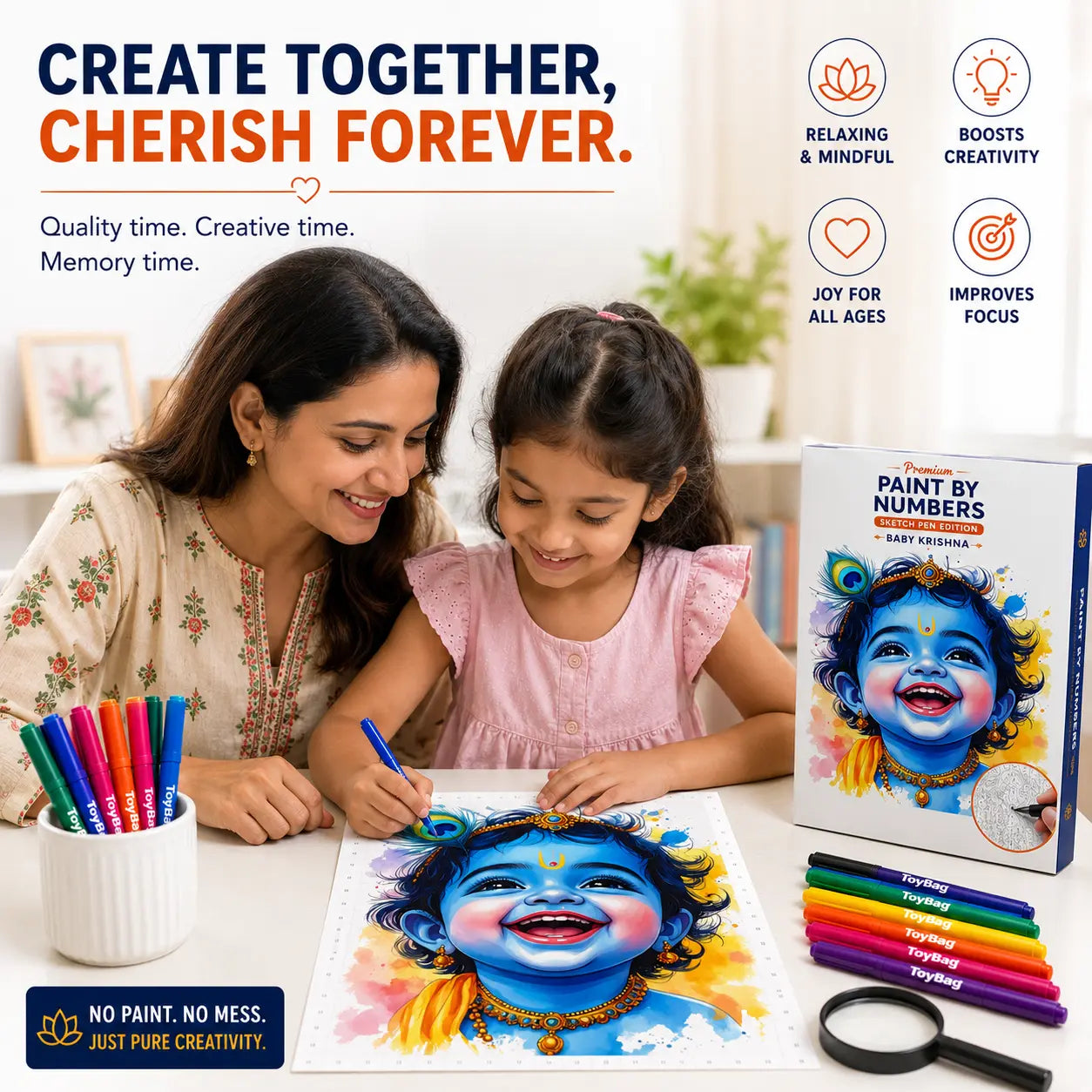 First Palette™ Baby Krishna – Family Paint by Numbers Kit