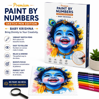 First Palette™ Baby Krishna – Family Paint by Numbers Kit