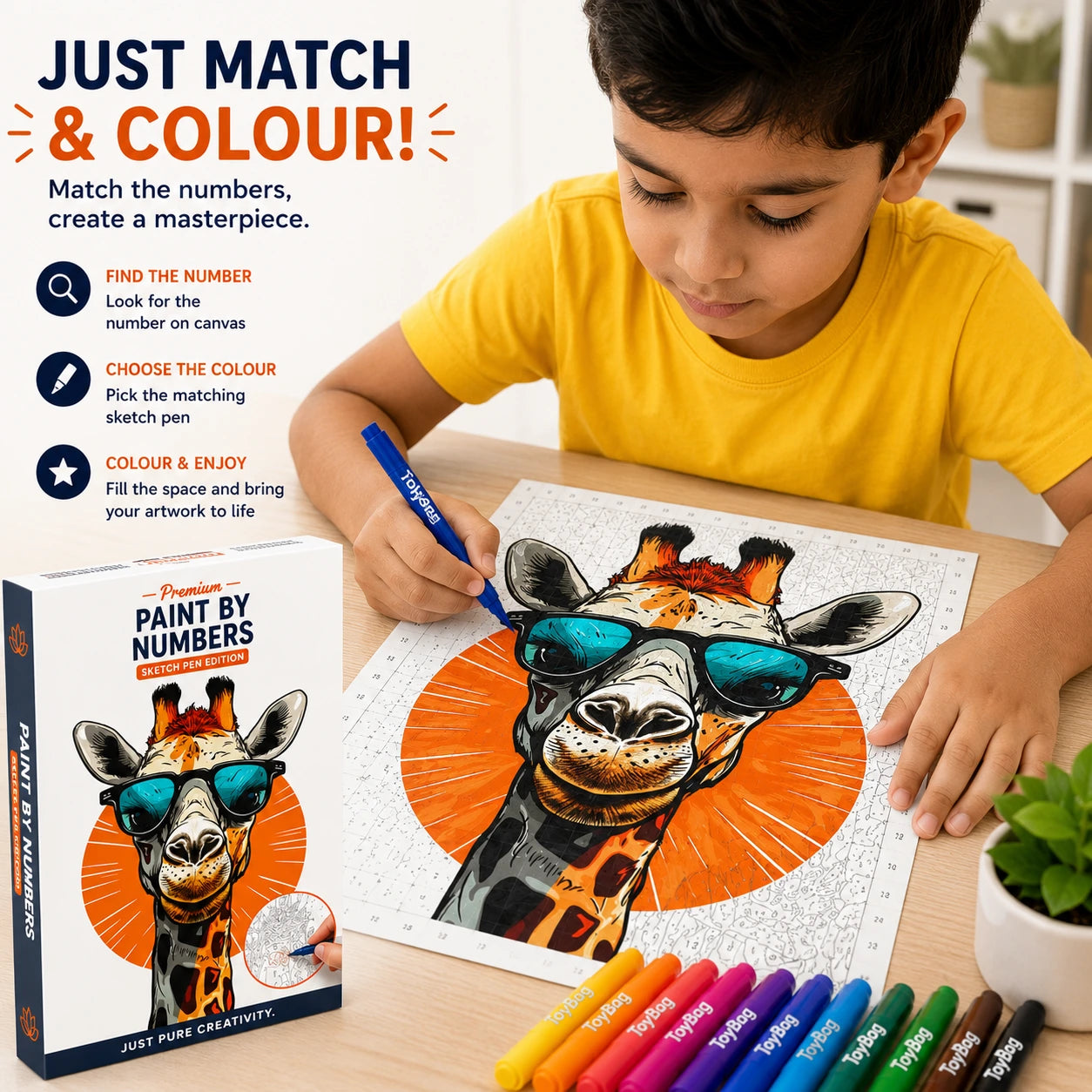 First Palette™ Giraffe – Family Paint by Numbers Kit