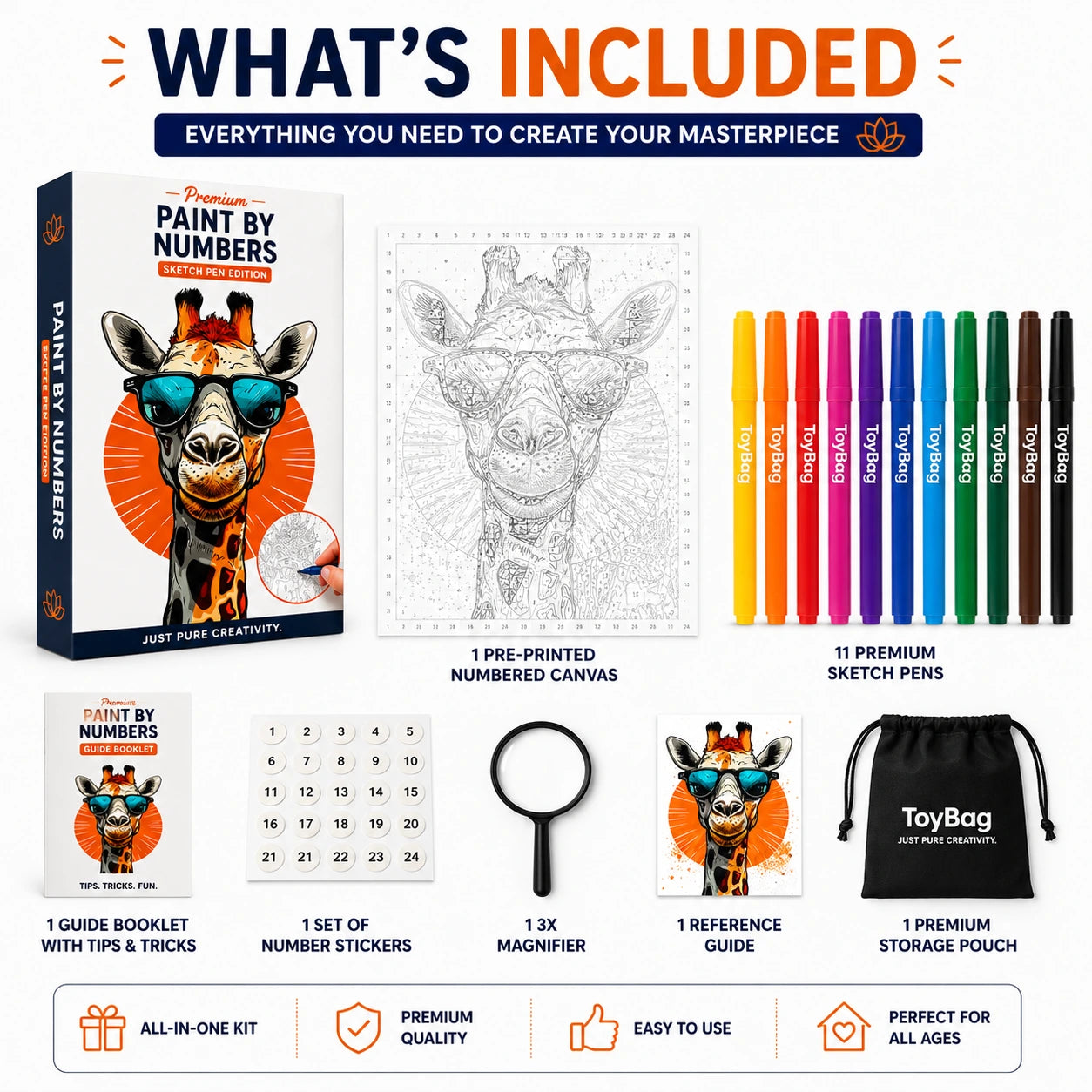 First Palette™ Giraffe – Family Paint by Numbers Kit