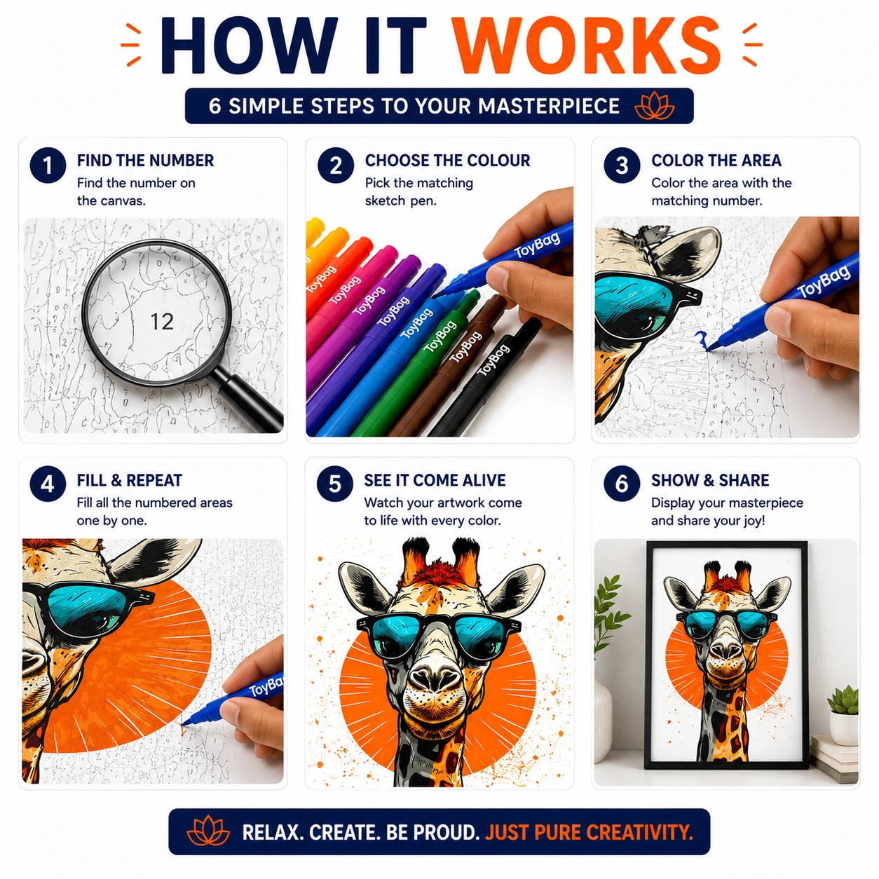 First Palette™ Giraffe – Family Paint by Numbers Kit