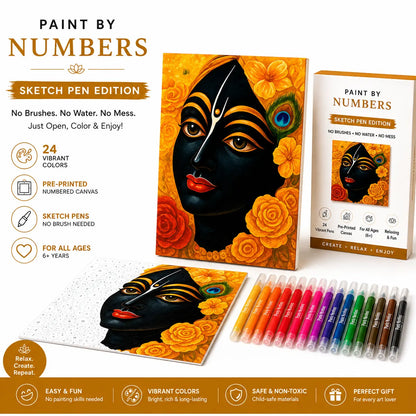 First Palette™ Black Krishna – Family Paint by Numbers Kit