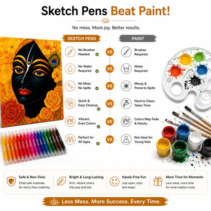 First Palette™ Black Krishna – Family Paint by Numbers Kit