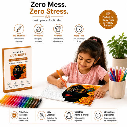 First Palette™ Black Krishna – Family Paint by Numbers Kit