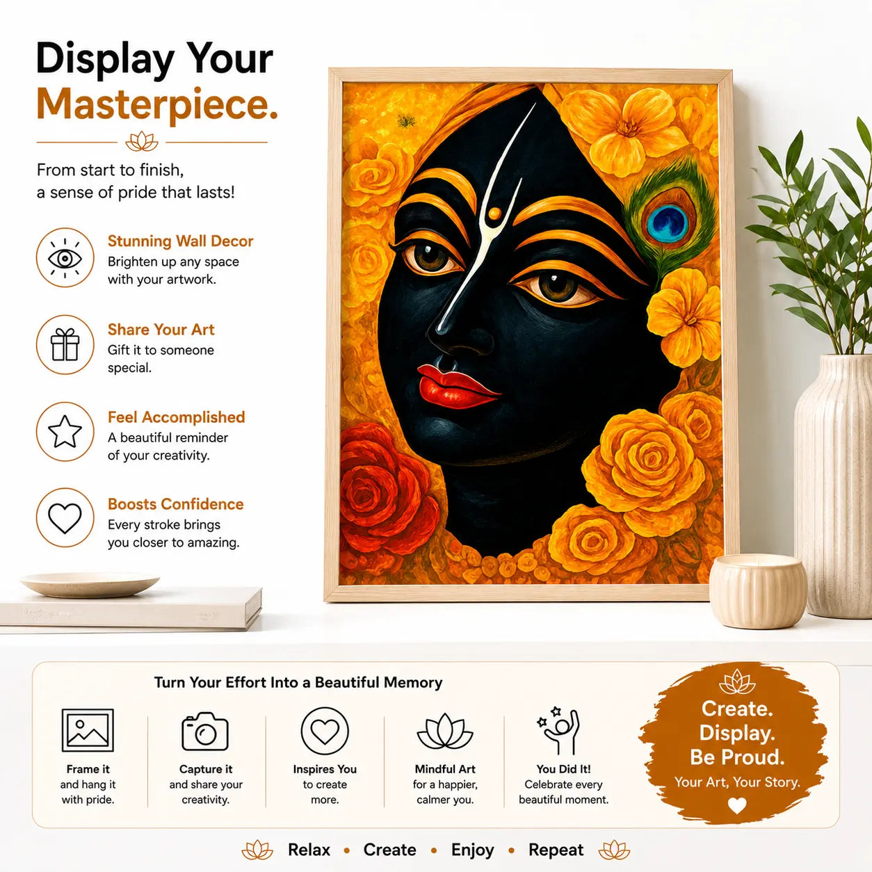 First Palette™ Black Krishna – Family Paint by Numbers Kit