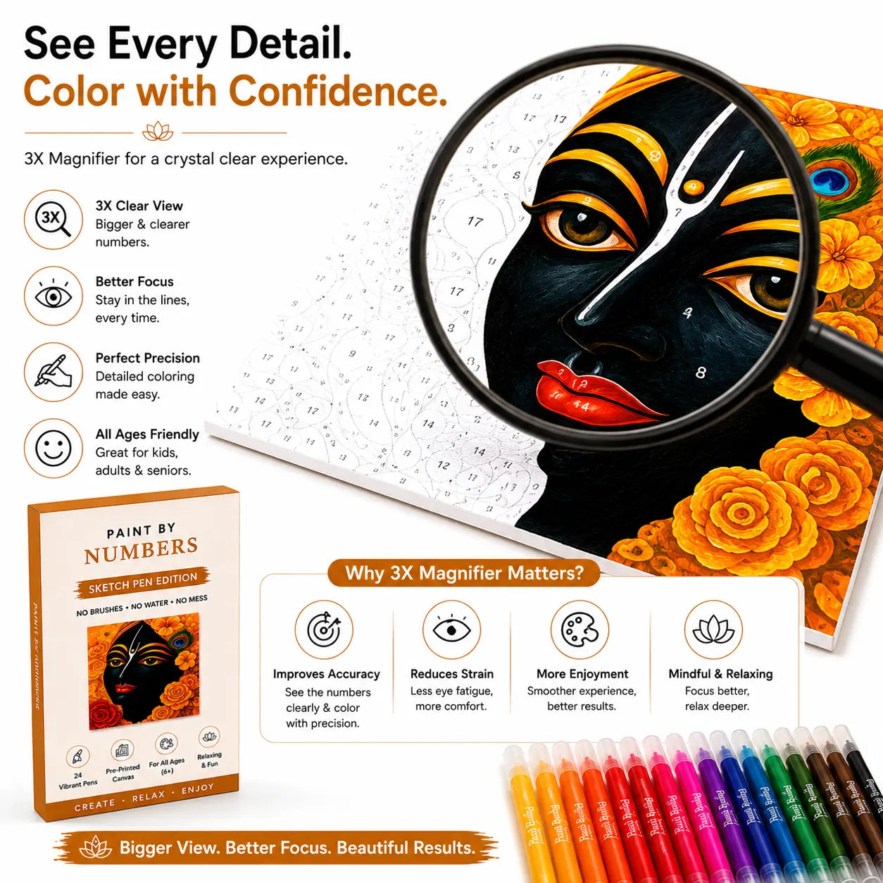 First Palette™ Black Krishna – Family Paint by Numbers Kit