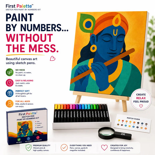 First Palette™ Flute Krishna – Family Paint by Numbers Kit