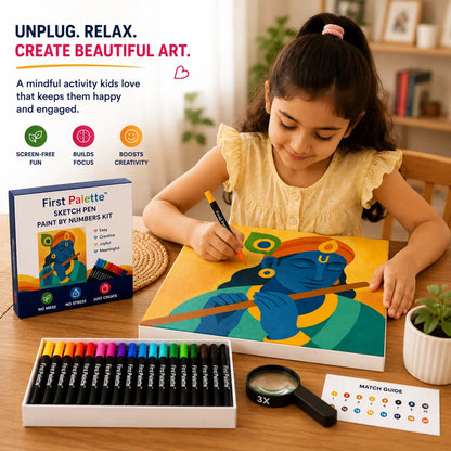 First Palette™ Flute Krishna – Family Paint by Numbers Kit