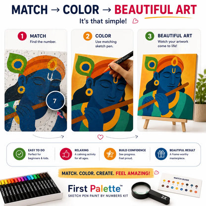 First Palette™ Flute Krishna – Family Paint by Numbers Kit