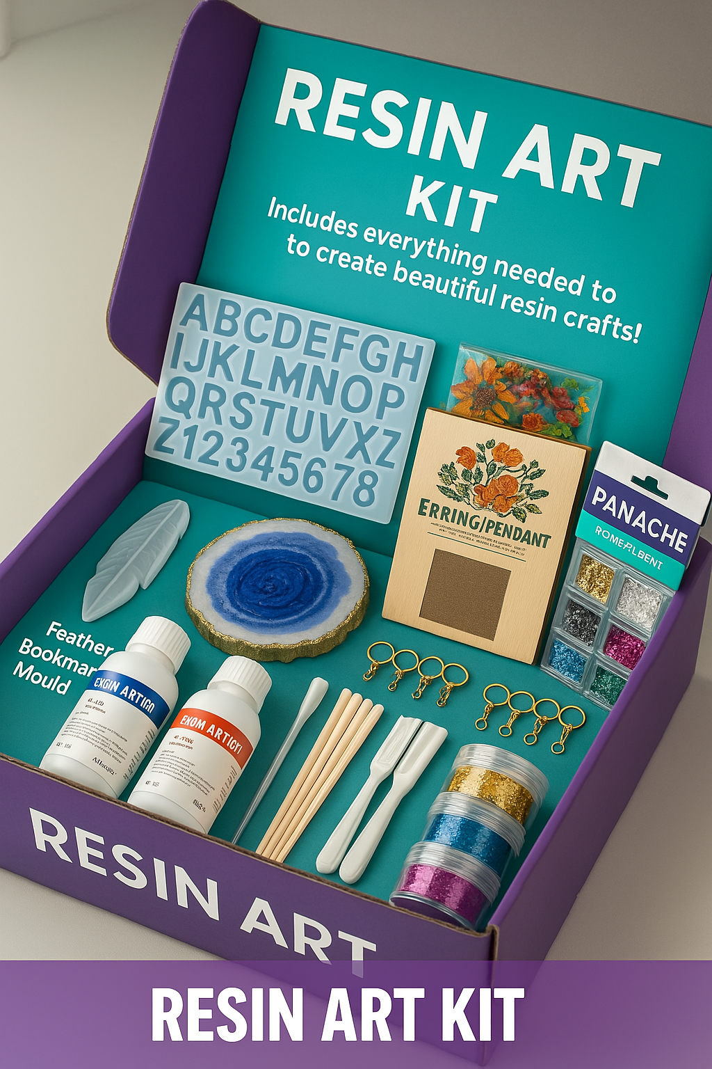 Premium Earing & Pedant Resin Art kit ( Bonus : Tutorial included )