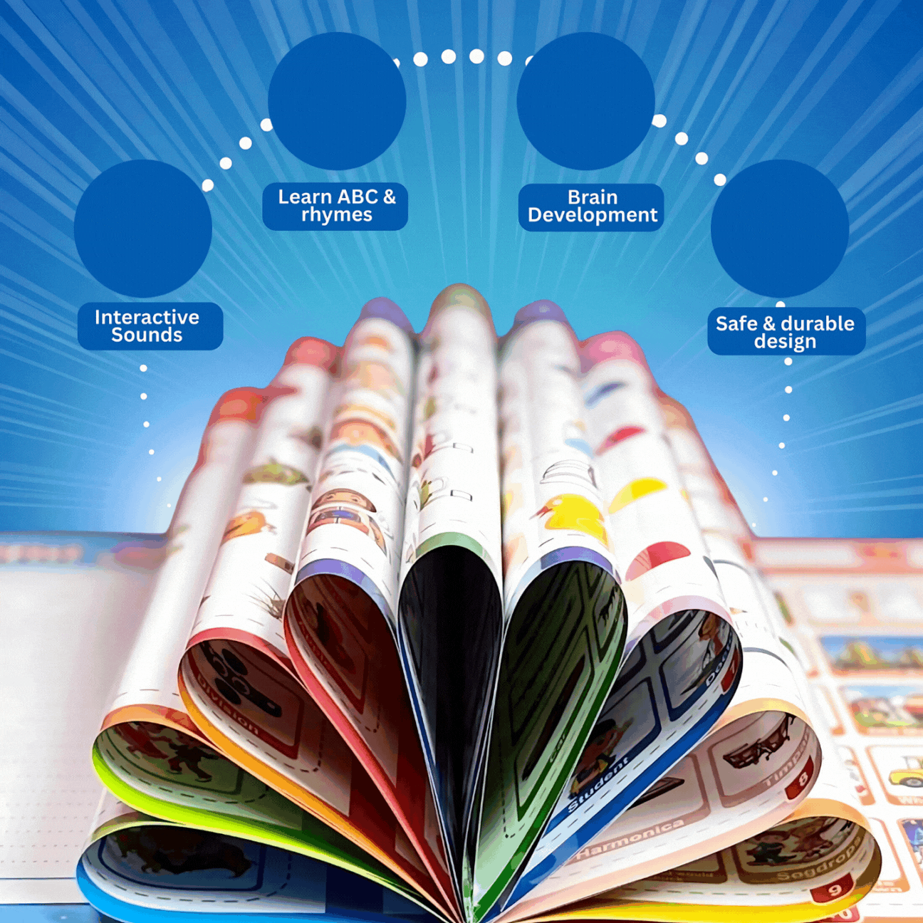 🔊 Magic Sound Learning Book - 3-in-1: Sounds, Words & Voice Recording — Fun Way to Learn!