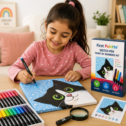 First Palette™ Kitty – Family Paint by Numbers Kit - ToyBag
