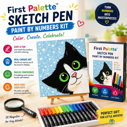 First Palette™ Kitty – Family Paint by Numbers Kit - ToyBag