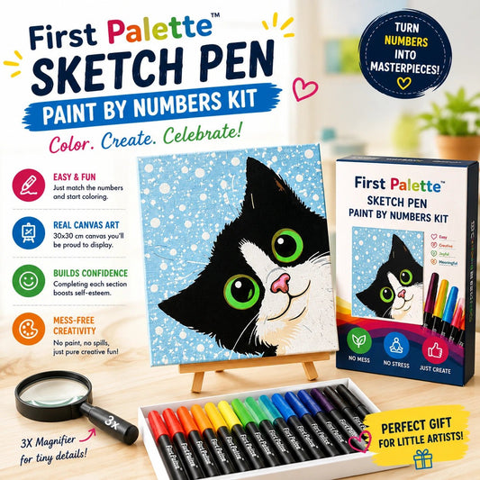 First Palette™ Kitty – Family Paint by Numbers Kit - ToyBag