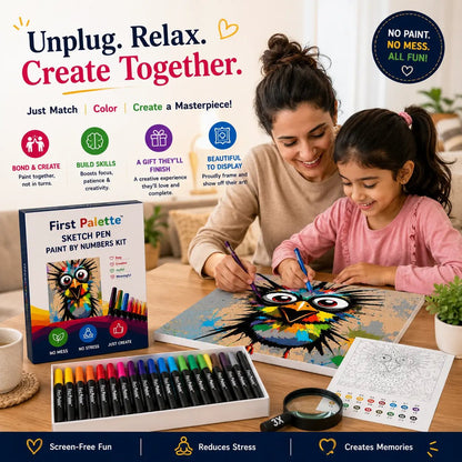 First Palette™ Shocking Bird – Family Paint by Numbers Kit - ToyBag