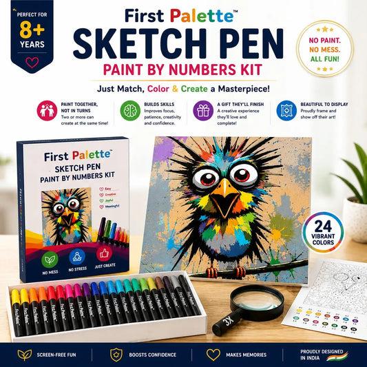 First Palette™ Shocking Bird – Family Paint by Numbers Kit - ToyBag