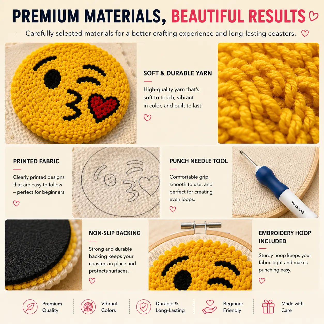 First Stitch™ Emoji Edition – Punch Needle Kit for Kids & Teens - ToyBag