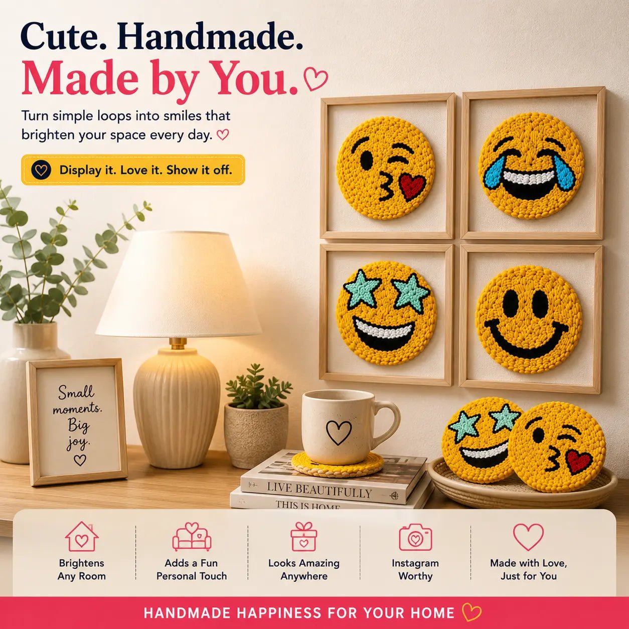 First Stitch™ Emoji Edition – Punch Needle Kit for Kids & Teens - ToyBag