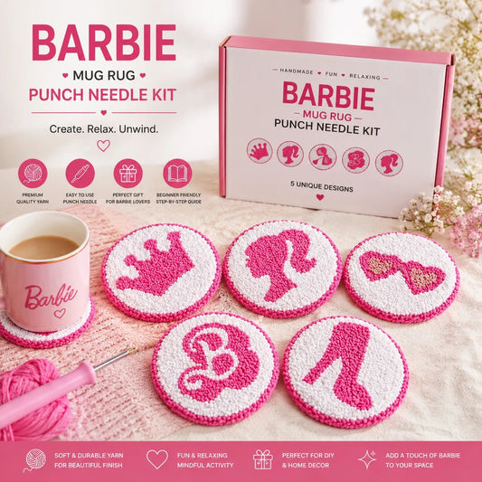 Pink Dream™ Mug Rug Kit – Punch Needle Coaster Craft for Teens - ToyBag