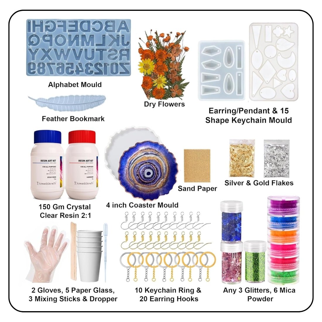 Premium Earing & Pedant Resin Art kit ( Bonus : Tutorial included ) - ToyBag